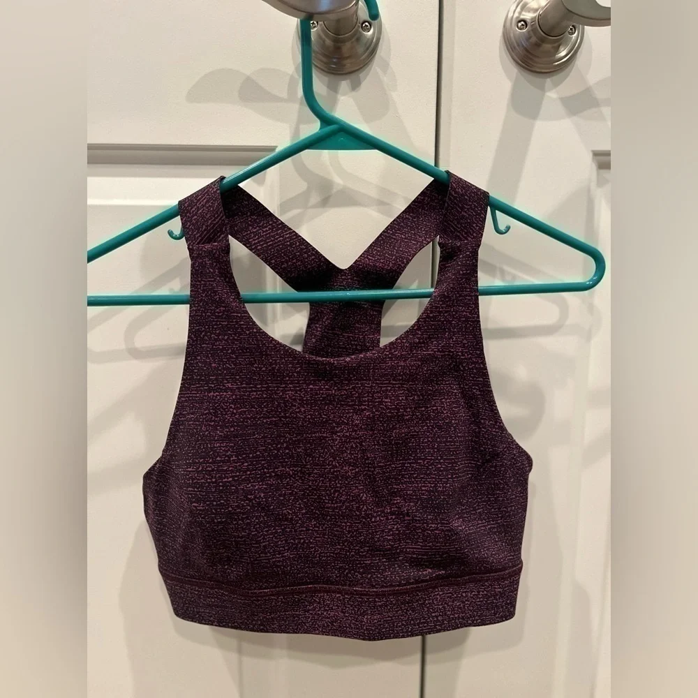 Lululemon Fast And Free Bra Size 10 Salt Dark Mystic Black